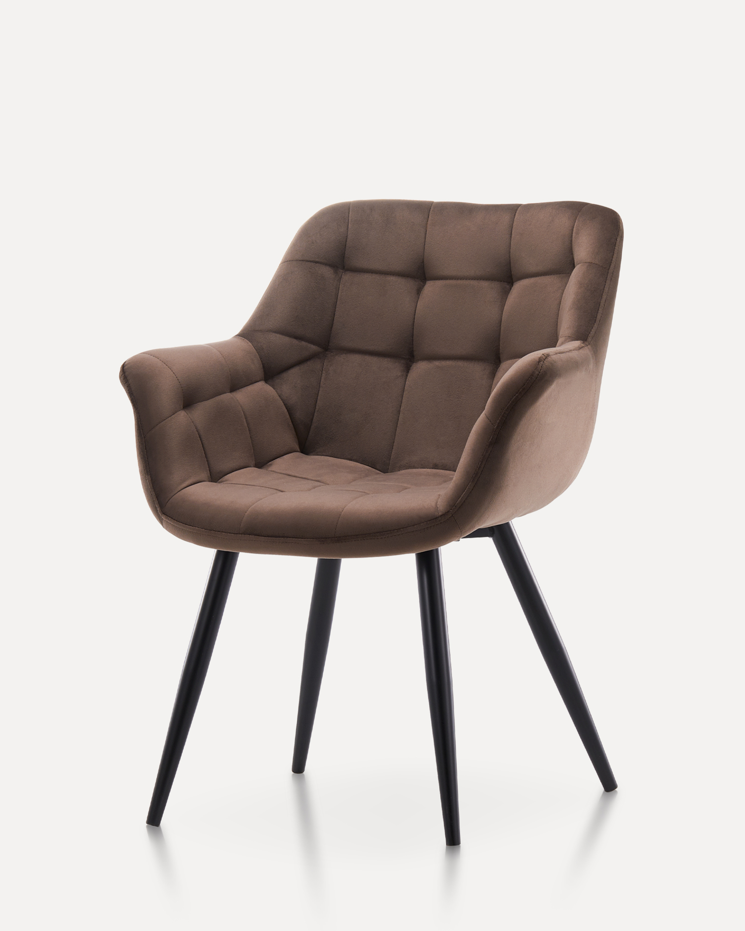 茶色のベルベットダイニングチェア