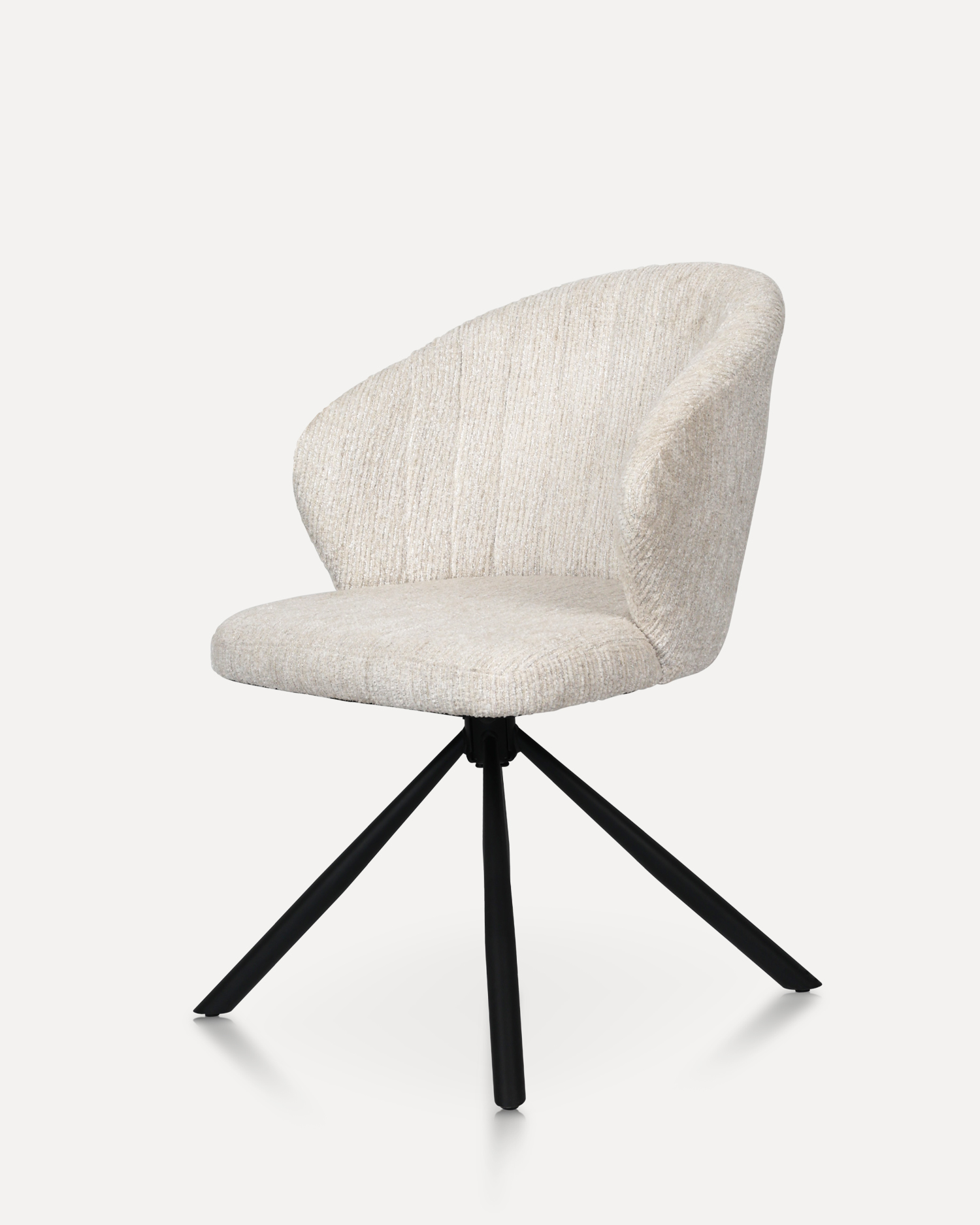 白いスイベルダイニングルームの椅子